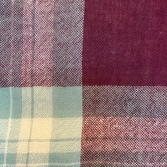 Dalgleish Scotland Vintage 100% Wool Tartan Scarf  – Burgundy, Grey & Aqua - Picture 8 of 9